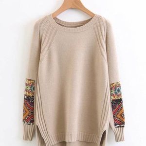 Contrast patch sweater